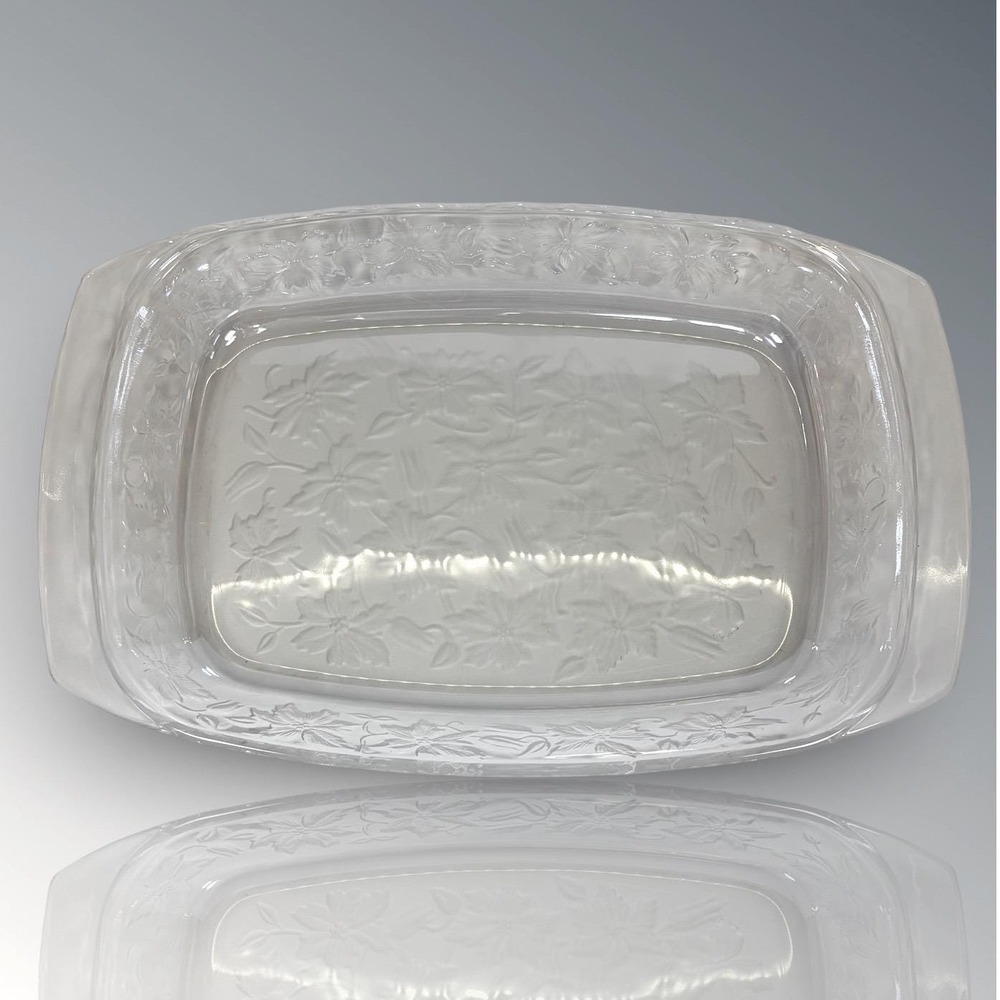 Princess House Heritage 13x8 Glass Casserole Dish Rectangular Baking w/ Handles